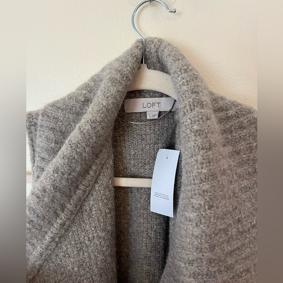LOFT Neutral Brown Sleeveless Cardigan S - Picture 2 of 5